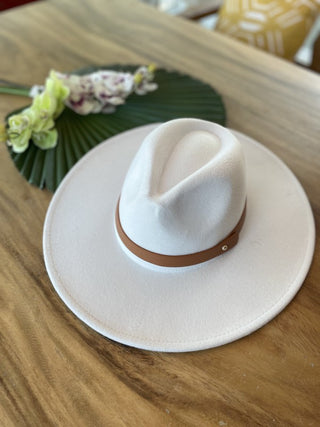 Wide brim panama hat in vegan felt - OB Fashions