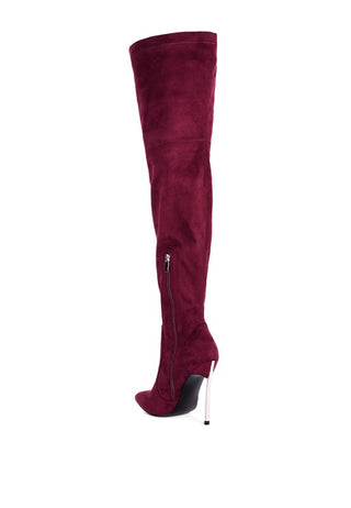 Jaynetts Stretch Suede Micro High Knee Boots - OB Fashions