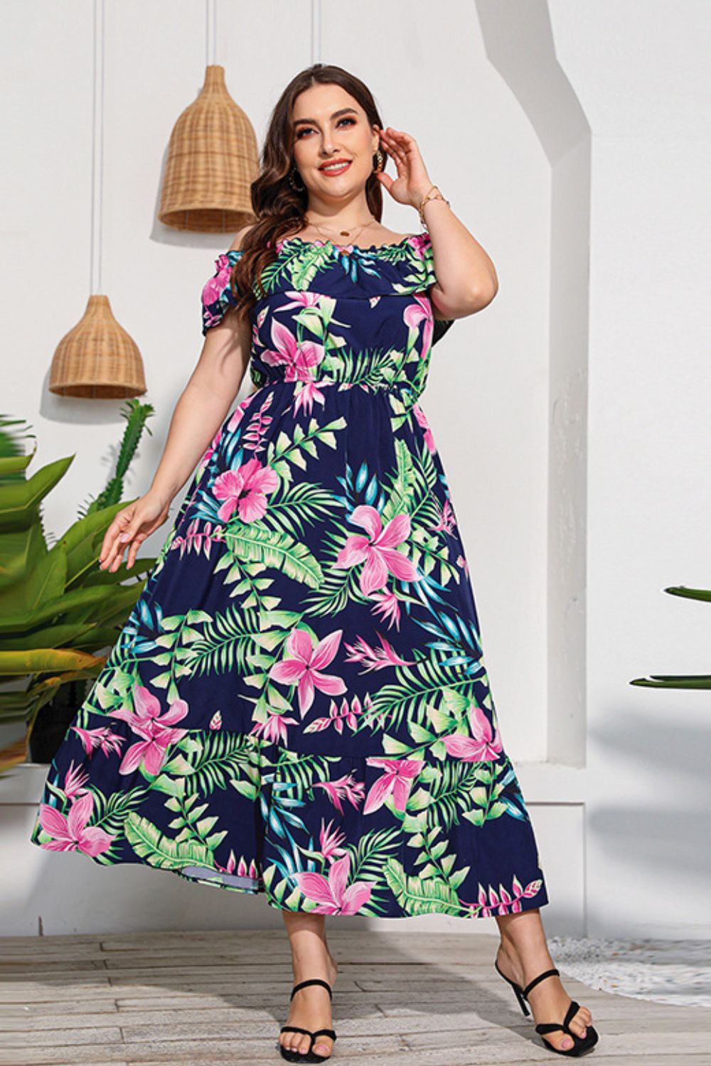 Full Size Floral Off-Shoulder Maxi Dress – OB Fashions