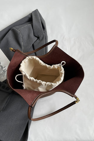 PU Leather Drawstring Handbag - OB Fashions