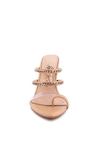 TICKLE ME HIGH HEELED TOE RING SANDALS - OB Fashions