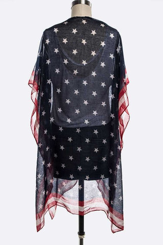 Flag Print Light Weight Kimono
