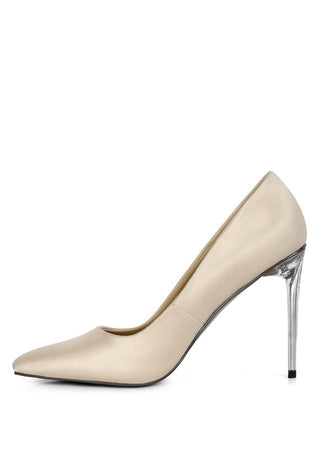 STAKES Black Clear Heel Classic Pump Sandals