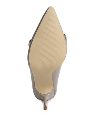 Fontana Grey Chain Detail High Heeled Sandals - OB Fashions