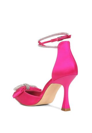 Shoeverse Embellished Bow Stiletto Heel Sandals