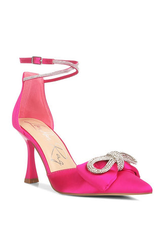 Shoeverse Embellished Bow Stiletto Heel Sandals