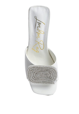 Naflah Rhinestone Embellished Slip On Sandals
