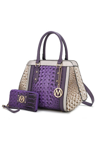 MKF Collection Daisy Croco Satchel & Wallet by Mia - OB Fashions