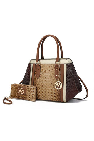 MKF Collection Daisy Croco Satchel & Wallet by Mia - OB Fashions