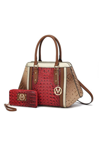 MKF Collection Daisy Croco Satchel & Wallet by Mia - OB Fashions