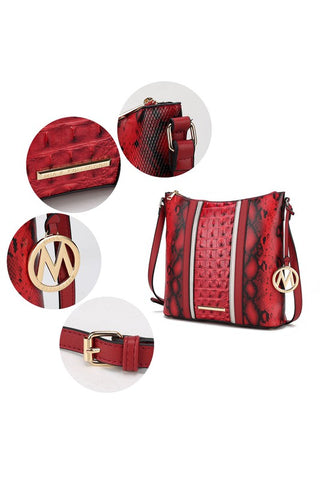MKF Meline Crocodile and Snake Embossed Shoulder - OB Fashions