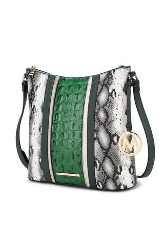 MKF Meline Crocodile and Snake Embossed Shoulder - OB Fashions