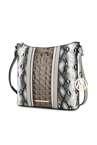 MKF Meline Crocodile and Snake Embossed Shoulder - OB Fashions
