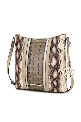MKF Meline Crocodile and Snake Embossed Shoulder - OB Fashions