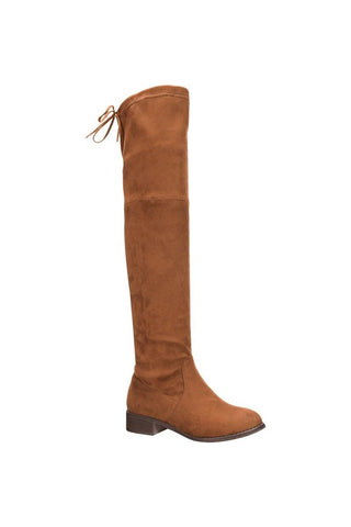 Women Over the Knee Low Heel Suede Boot - OB Fashions