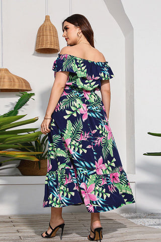 Full Size Floral Off-Shoulder Maxi Dress - OB Fashions