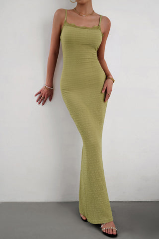 Spaghetti Strap Maxi Fishtail Dress - OB Fashions