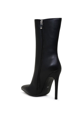 MICAH POINTED STILETTO HIGH ANKLE BOOTS - OB Fashions