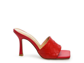 Carmen High Heeled Woven Square Toe Sandal - OB Fashions