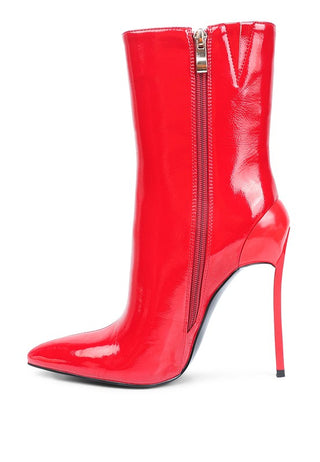 Mercury Patent High Heeled Ankle Boot - OB Fashions