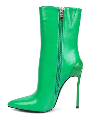 Mercury Patent High Heeled Ankle Boot - OB Fashions