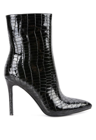 Momoa Patent Pu High Heeled Ankle Boot - OB Fashions