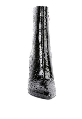 Momoa Patent Pu High Heeled Ankle Boot - OB Fashions