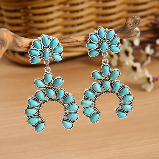 Artificial Turquoise Drop Earrings - OB Fashions