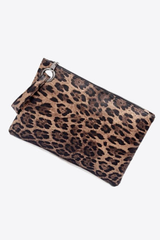Leopard PU Leather Clutch - OB Fashions
