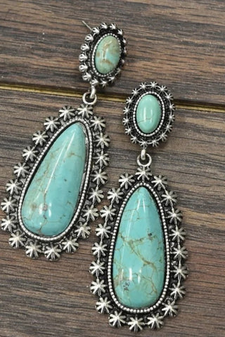 Artificial Turquoise Earrings - OB Fashions