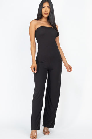 Solid Strapless Jumpsuit - OB Fashions