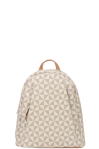 Curved Monogram Zipper Backpack - OB Fashions