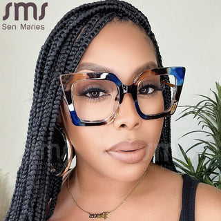 Vintage Glasses Women Men Square Clear Glasses Optical Eyeglasses Frame Transparent Lens Spectacle Frame NOT Anti Blue Light - OB Fashions