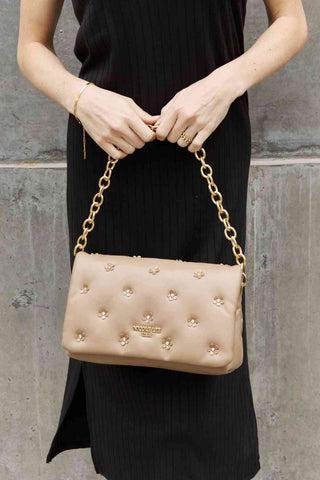 Nicole Lee USA Diamond Flower Messenger Crossbody Bag - OB Fashions
