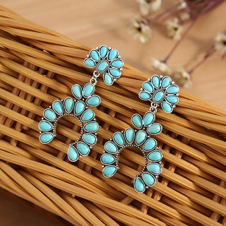 Artificial Turquoise Drop Earrings - OB Fashions