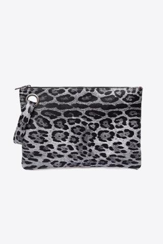 Leopard PU Leather Clutch - OB Fashions